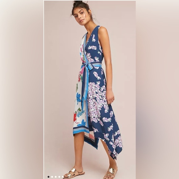 NWT never worn Anthropologie x Maeve botanica floral faux wrap dress, size 2 - Picture 3 of 10